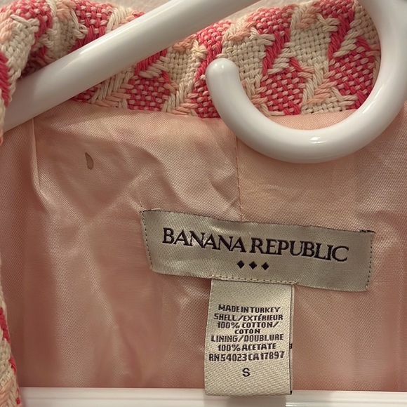 Banana Republic Pink Houndstooth coat size S - Picture 3 of 7